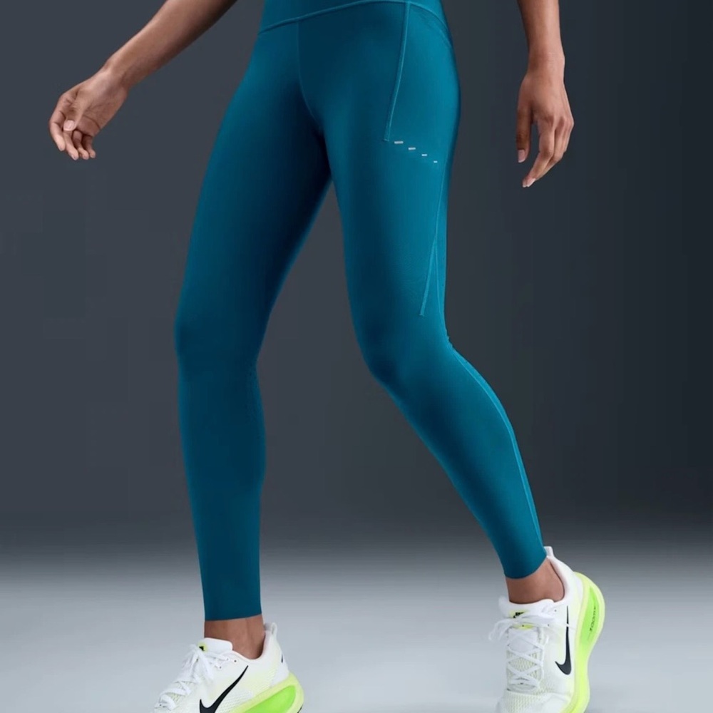 NIKE SWIFT DRI FIT WOMEN'S RUNNING 7/8 LEGGINGS GREEN ABYSS